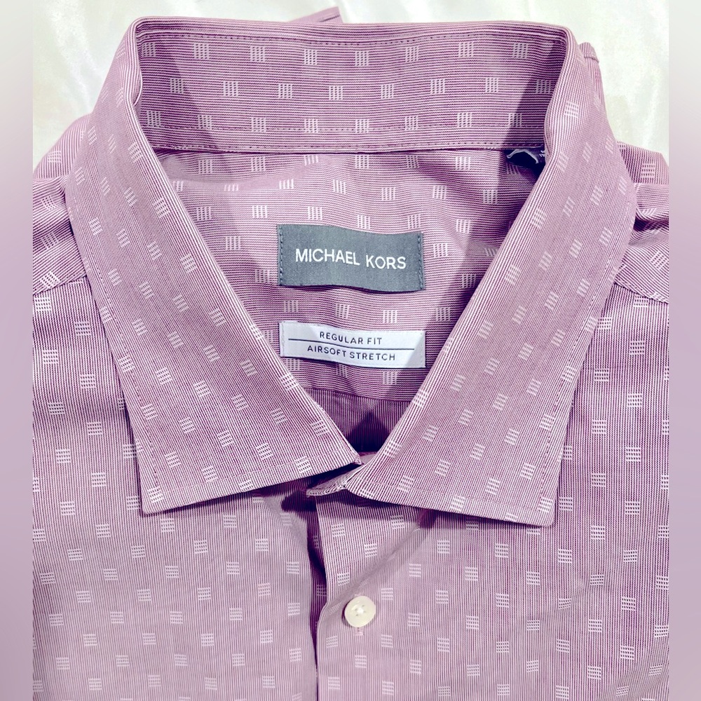 Michael Kors Men’s Long Sleeve Button Down Regular Fit Air Soft Stretch Size L